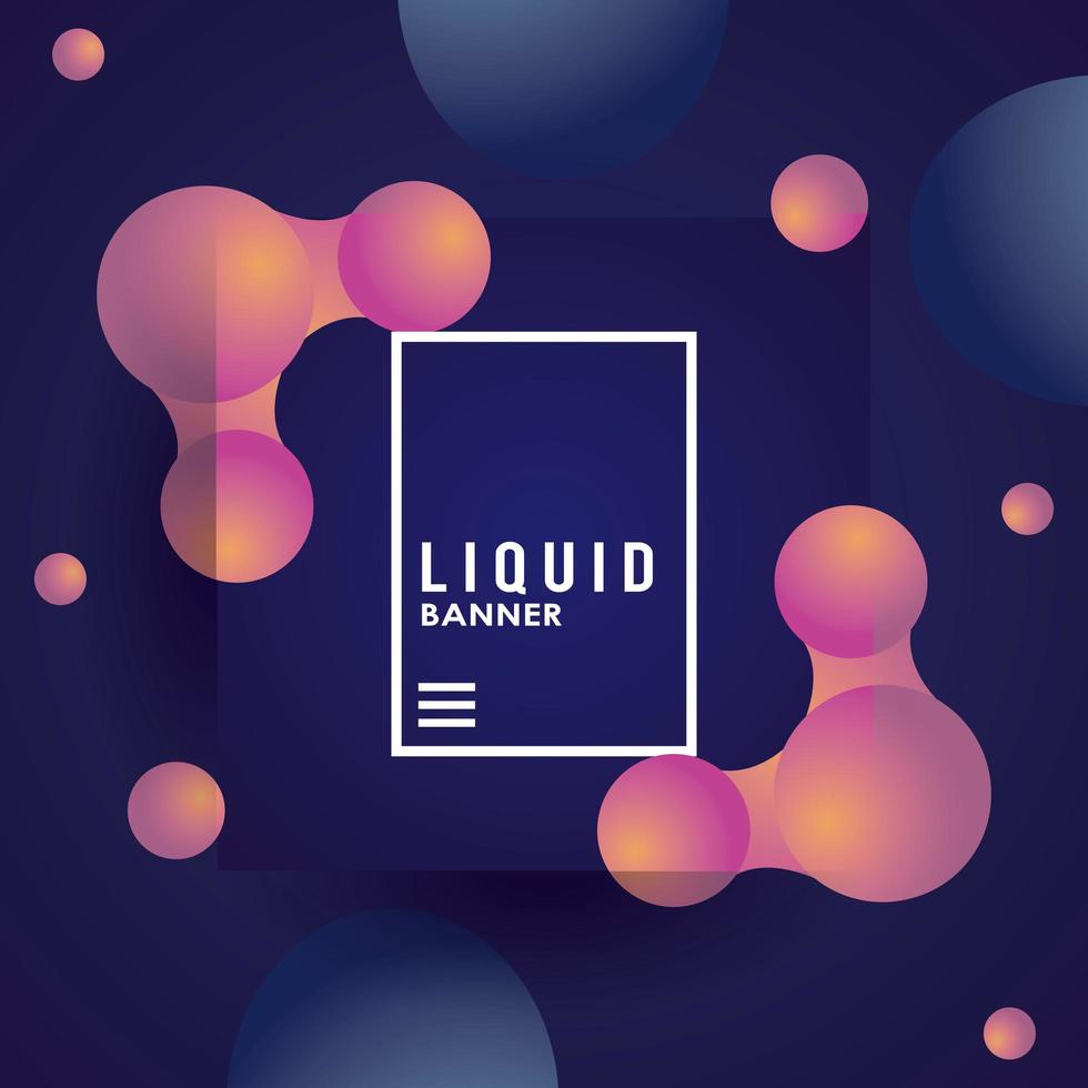 liquid and waves colorful square banner vector