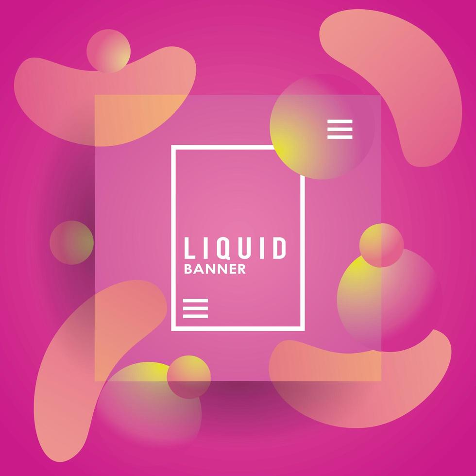 liquid and waves colorful square banner vector