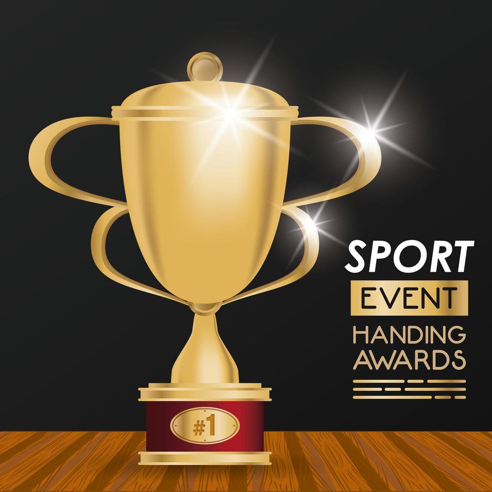cartel de premio de trofeo de evento deportivo vector