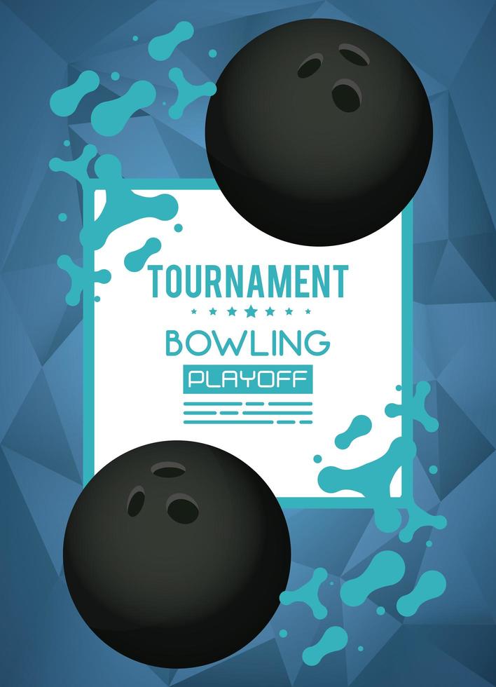 bowling sport poster with balls vector