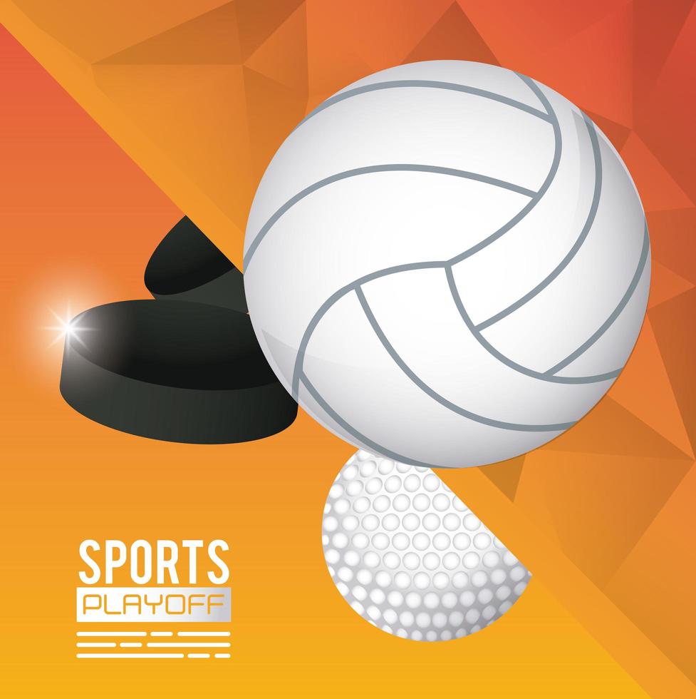 cartel de deportes de golf y voleibol vector