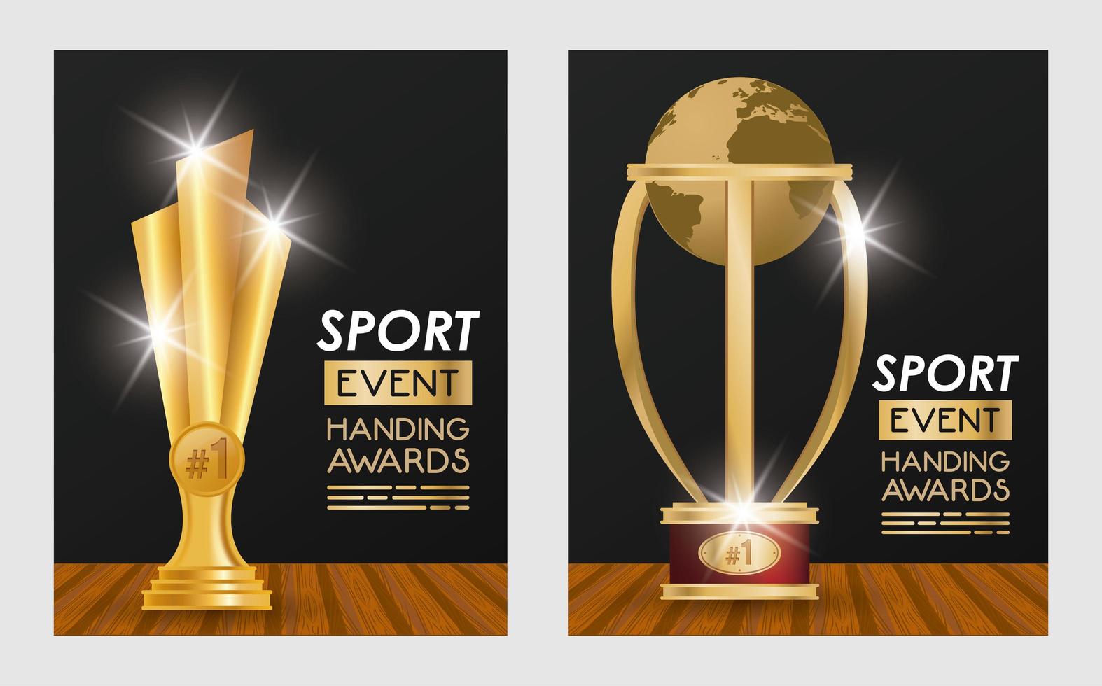 sports events trophy awards posters vector