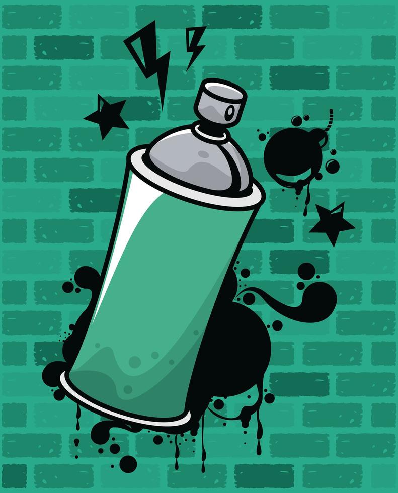 graffiti urban style poster with paint spray bottle vector