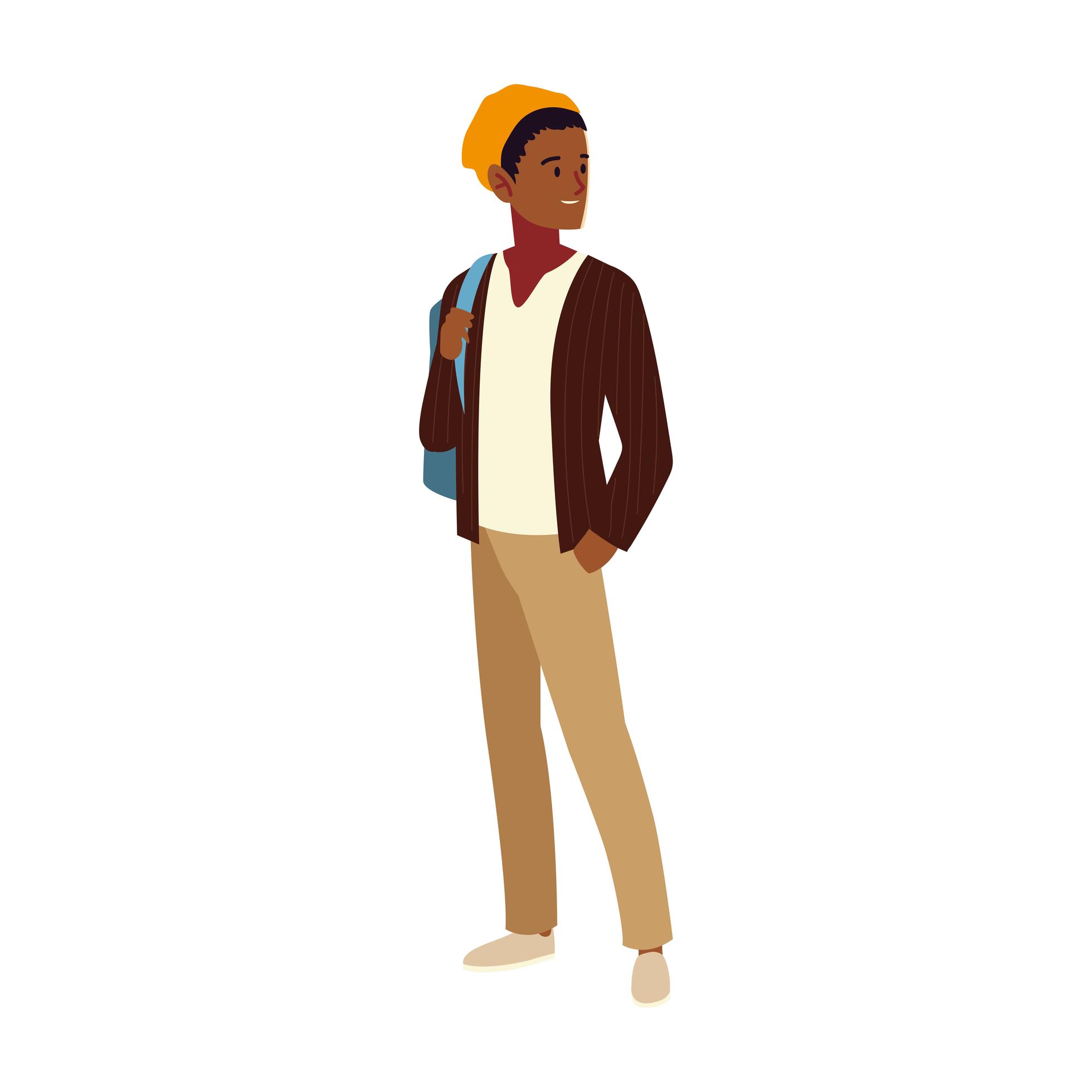 Student Male Character Cartoon People Student University 2471027 Vector