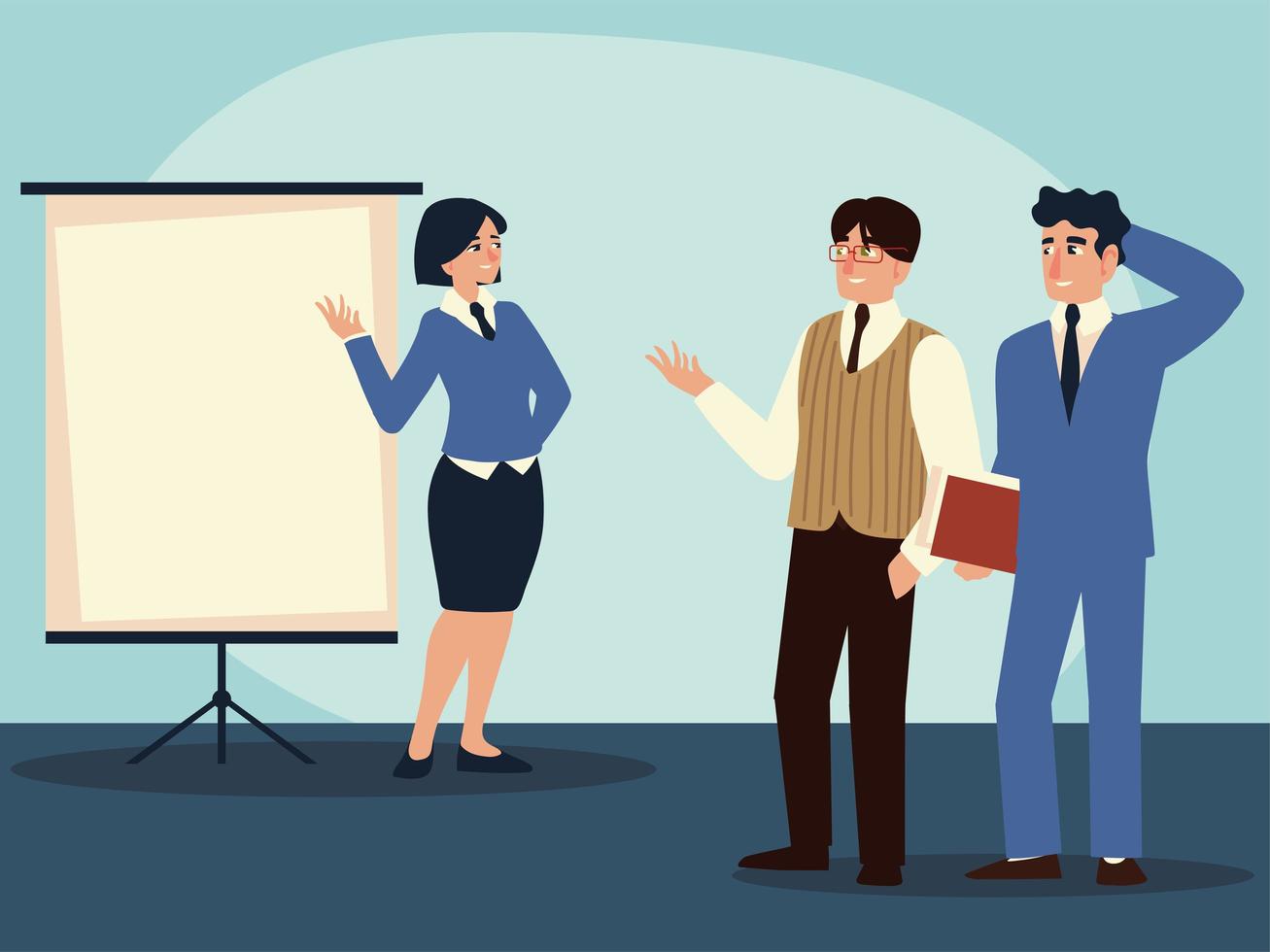 businessmen and businesswoman meeting discussing planning work vector