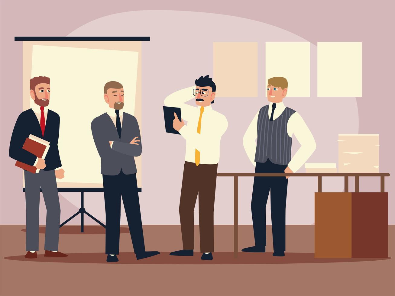 business people team meeting group men in the office vector
