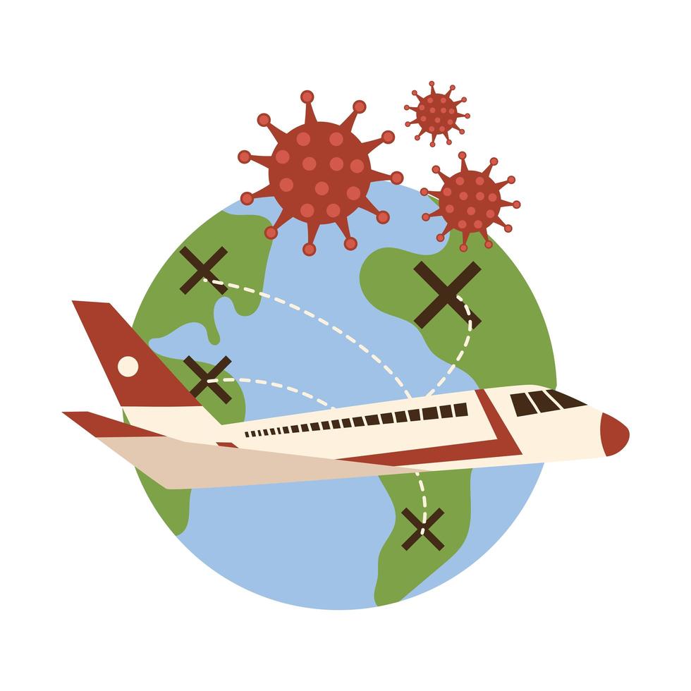 las aerolíneas y la industria de viajes problema financiero en quiebra covid 19 impacto vector