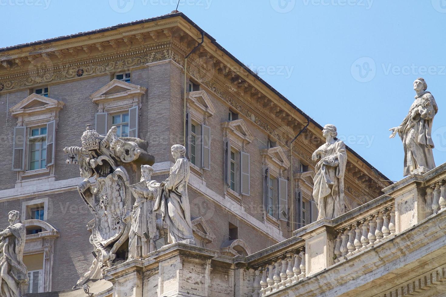 Windows to the Room of the Pope in Vatican City Italy photo