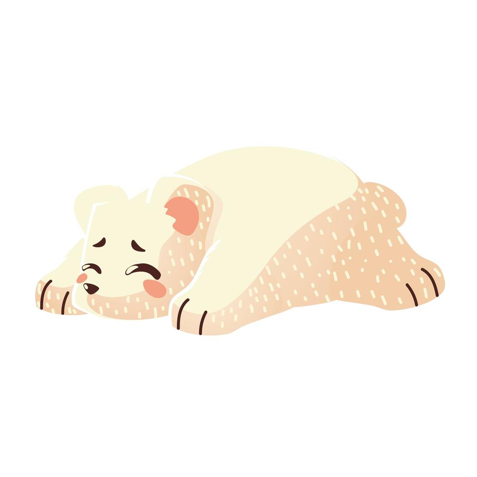 oso polar durmiendo icono de animal de dibujos animados sobre diseño de fondo blanco vector