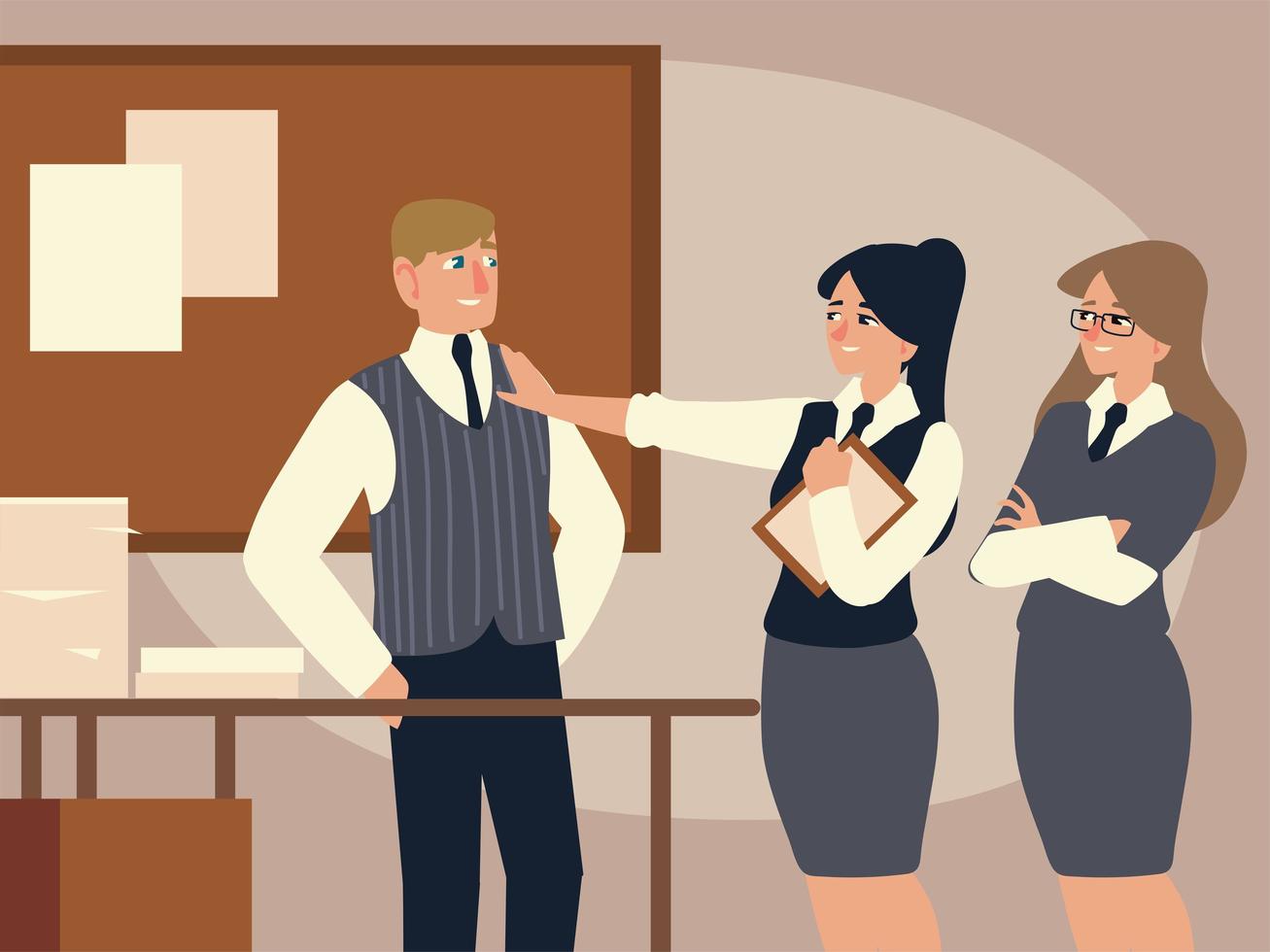 businessman and businesswomen in the office vector