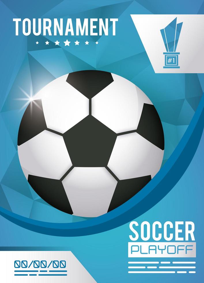 soccer sport poster with balloon vector