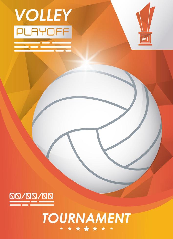 volleyball sport poster with balloon vector