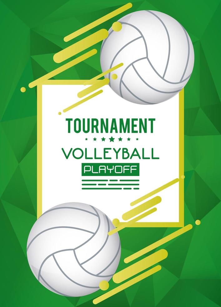 volleyball sport poster with balloons vector