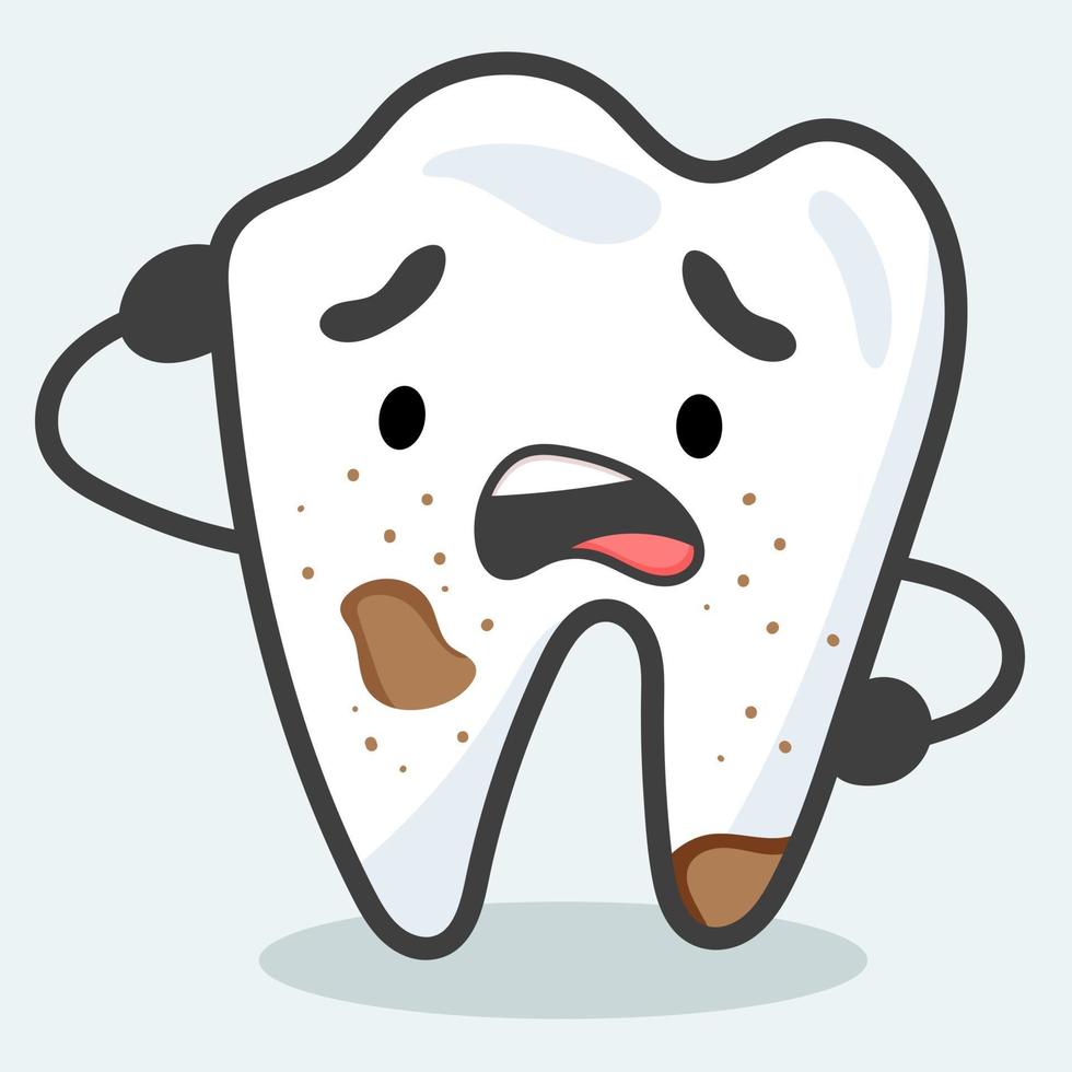 The tooth is unhealthy Disease of teeth vector