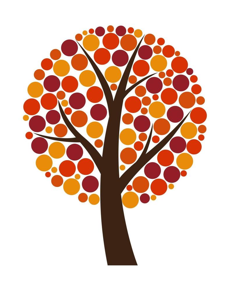 Abstract Vector Autumn Tree Illustration