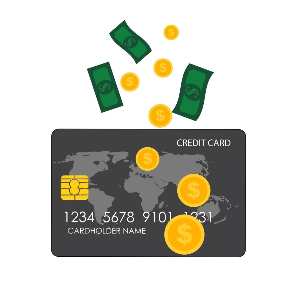Credit Card Icon Flat Concept vector