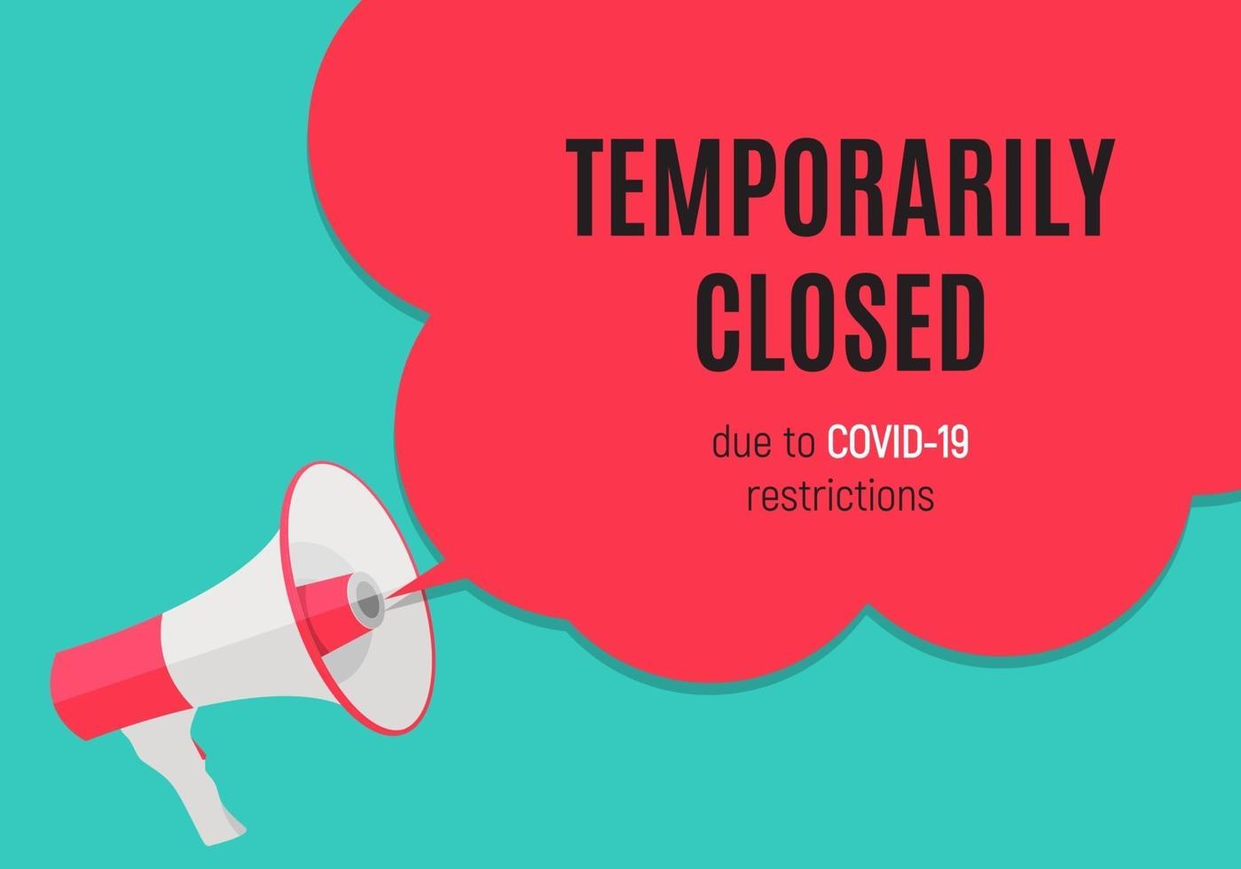 Information warning temporarily closed sign of coronavirus news vector