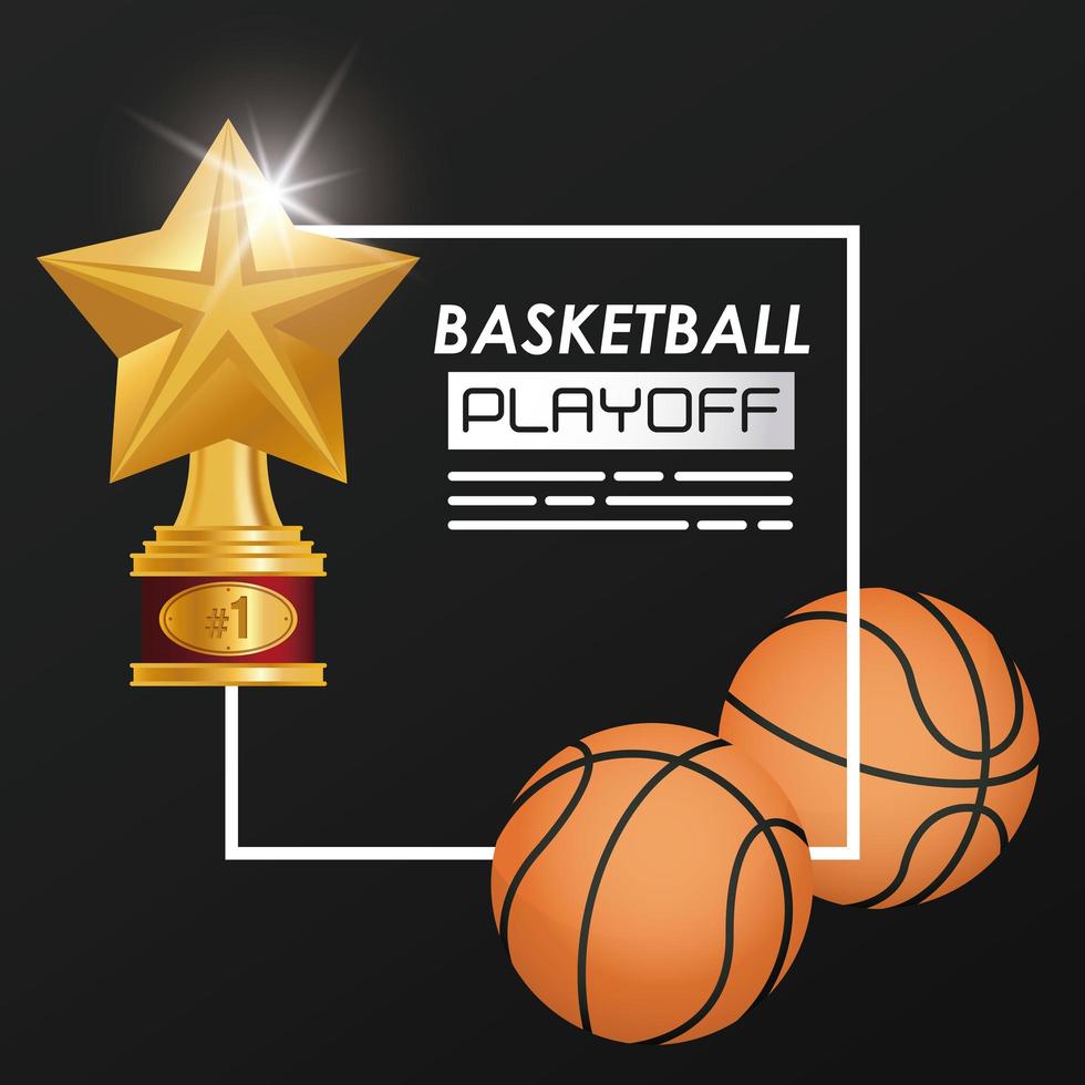 basketball sport and trophy vector