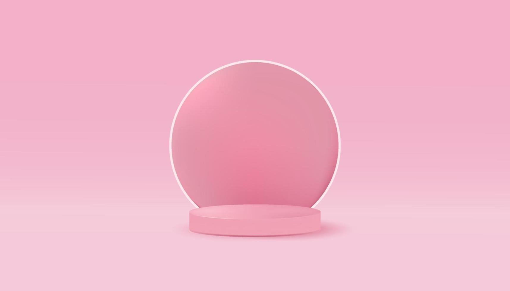 Abstract minimal scene with geometric forms and cylinder podium display vector