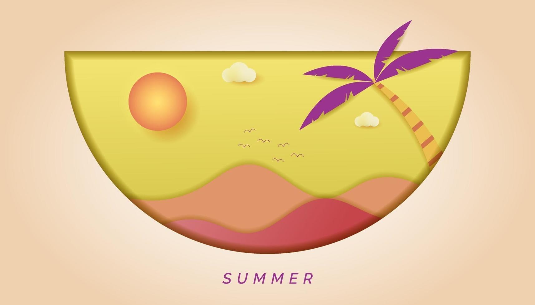 summer festival in papercut style vector