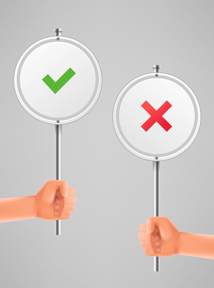 Agree and disagree signs vector