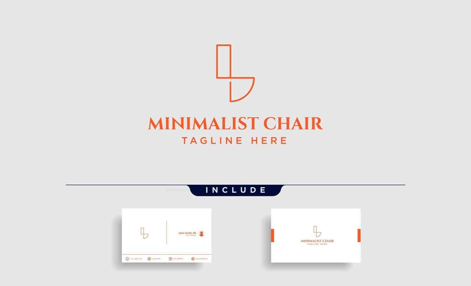 concepto de diseño de logotipo de silla con elemento de icono de vector de diseño moderno aislado