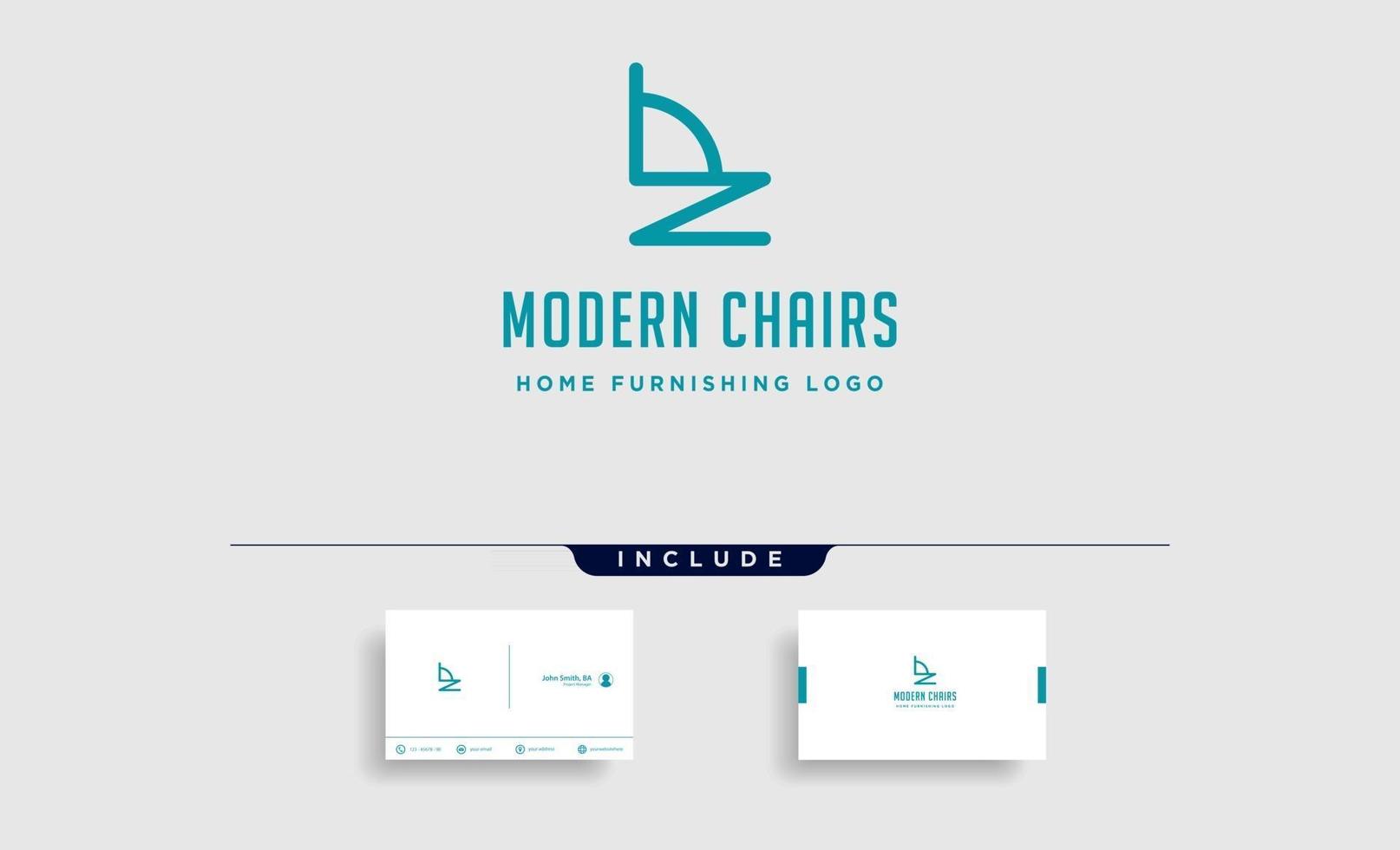 furniture logo design vector icon illustration icon element isolated with business card