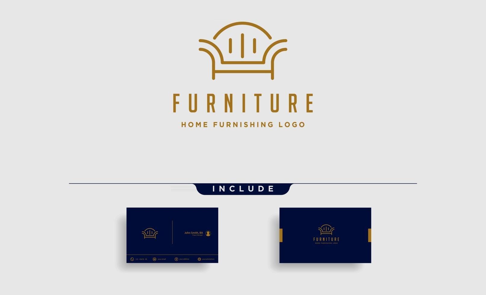 furniture logo design vector icon illustration icon element isolated with business card