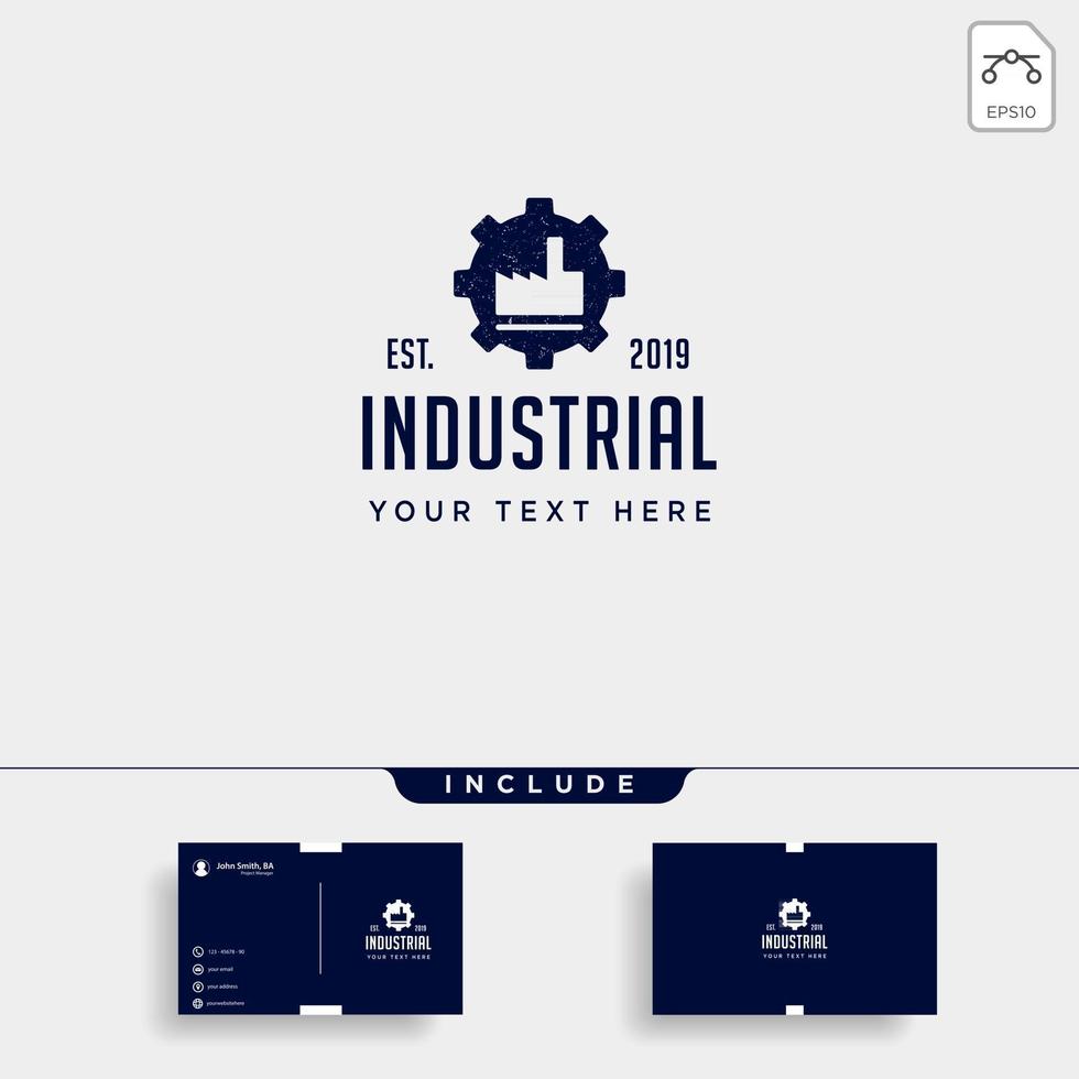 gear factory logo design industrial vector icon isolated