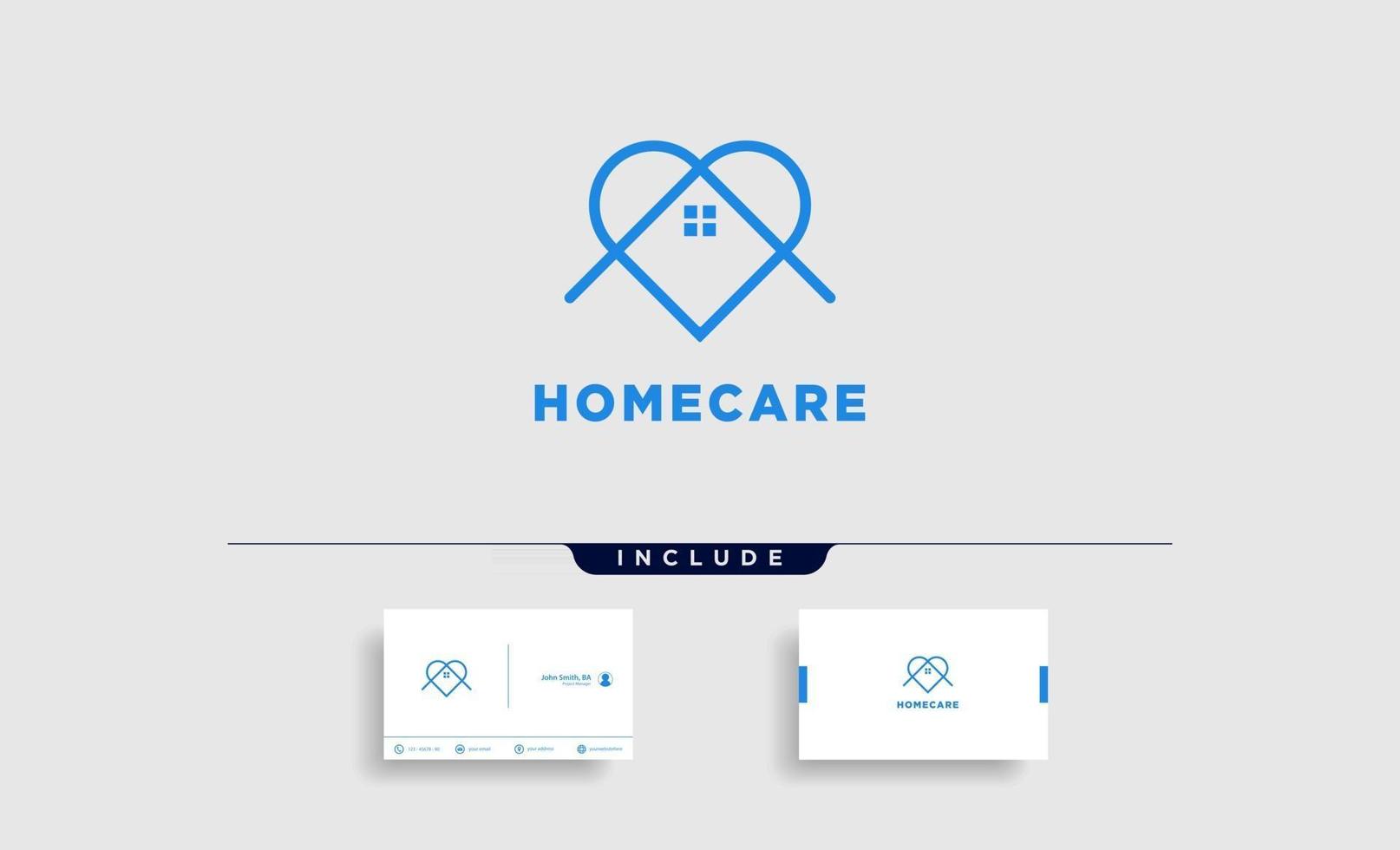 hogar, amor, cuidado, logotipo, diseño, vector, icono, elemento, aislado vector