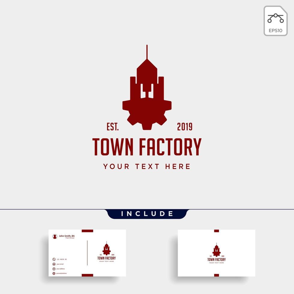 town industry logo design home factory vector icon isolated