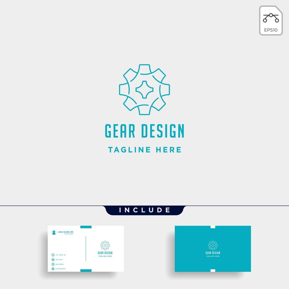 gear logo vector line icon industry initial g symbol sign illustration isolated