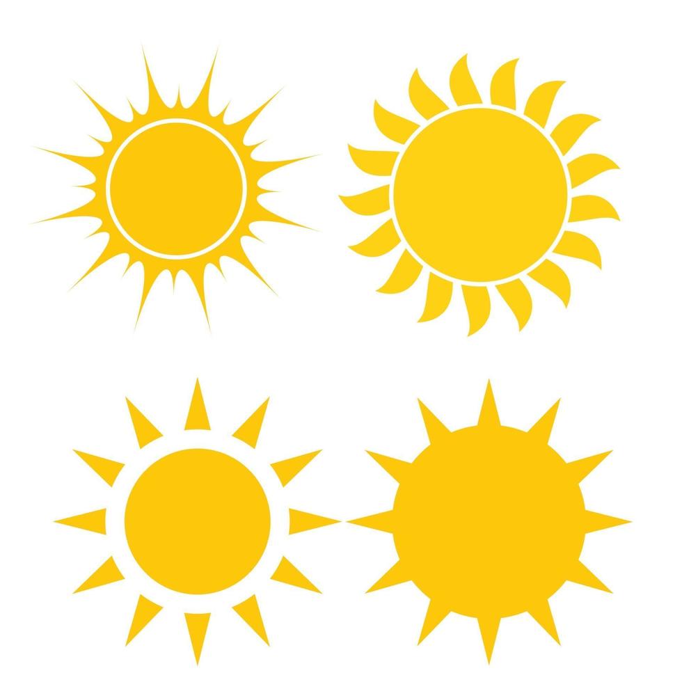 Abstract Simply Sun Icon Sign Collection Set Vector Illustration