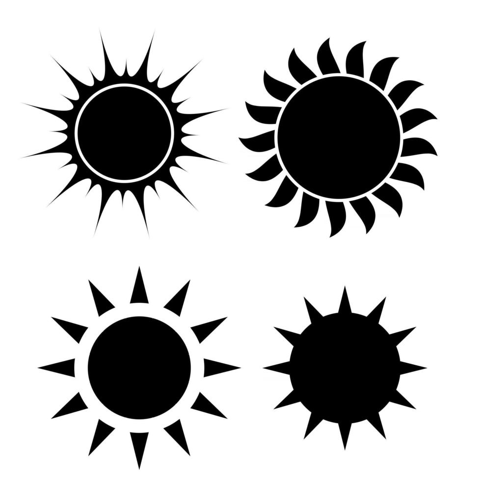 Resumen simplemente sol icono signo colección conjunto ilustración vectorial vector