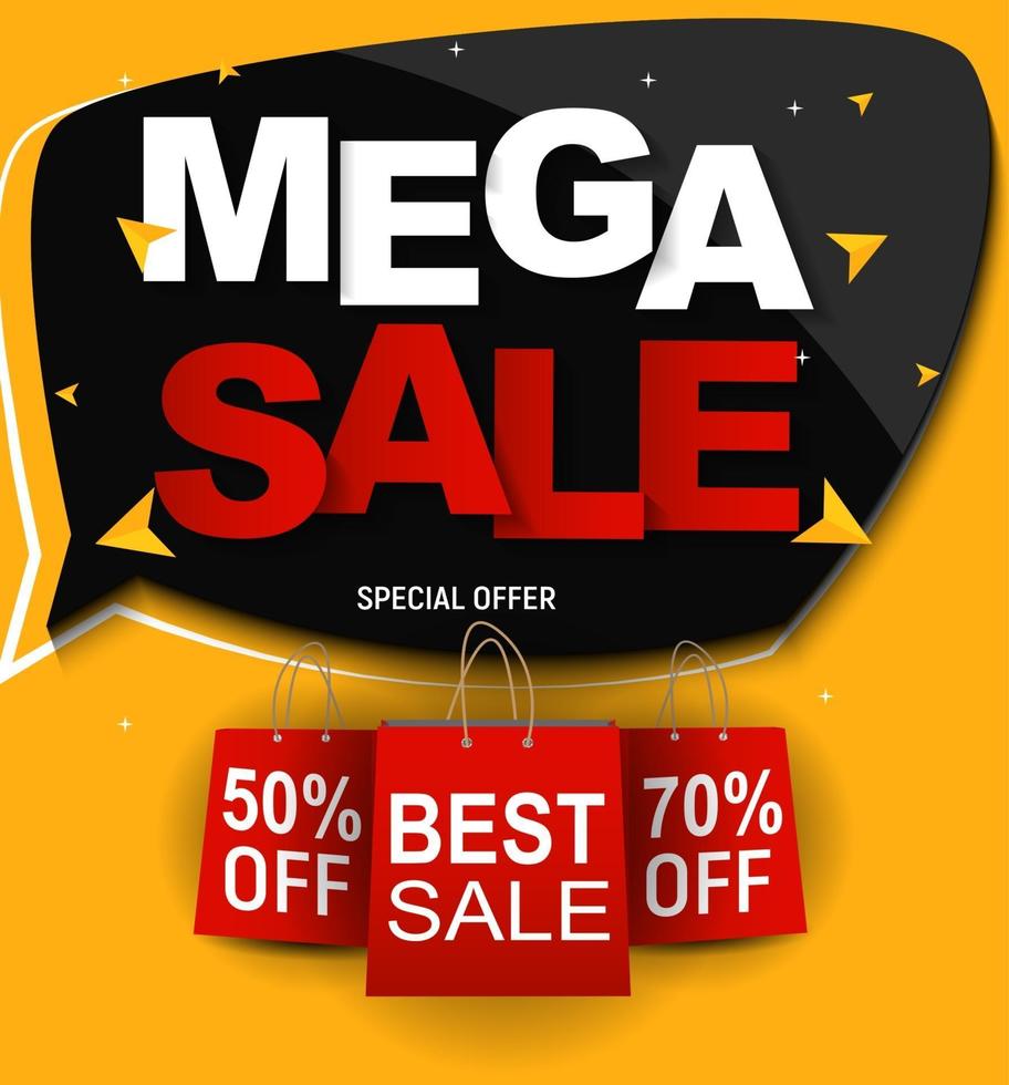 Mega Sale Banner Template vector