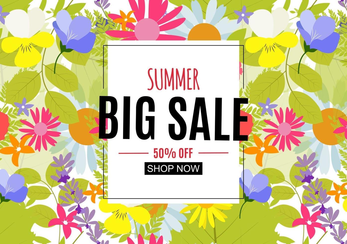 Abstract Summer Sale Background with Frame vector