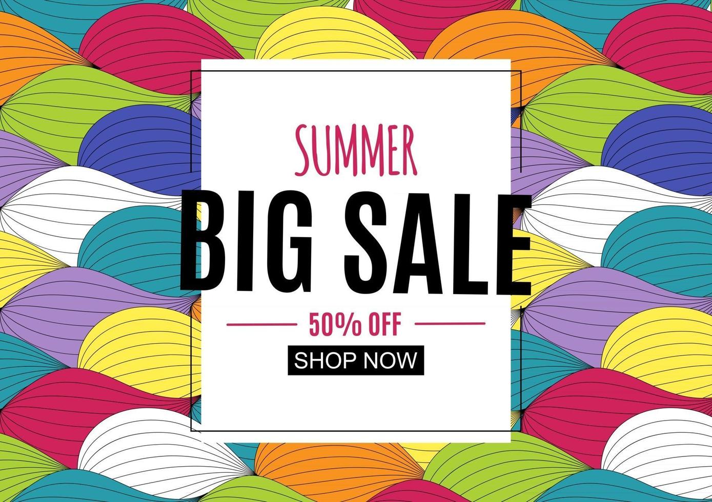 Abstract Summer Sale Background with Frame vector