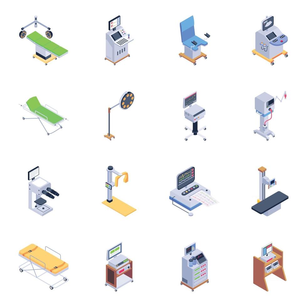 Pack of Medical Accessories vector