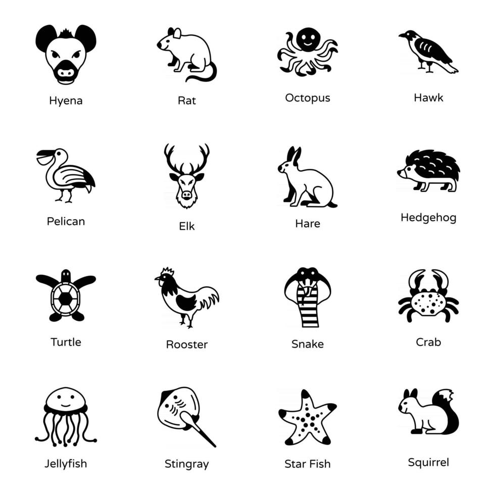 Animal and Sea Creatures vector