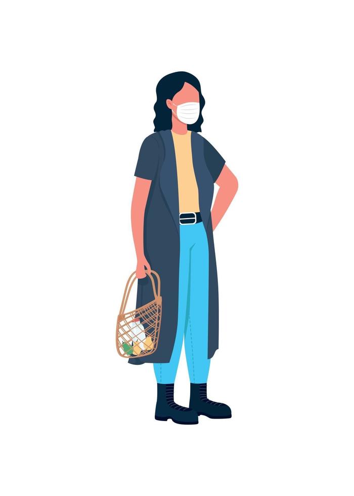 Shop customer flat color vector faceless character