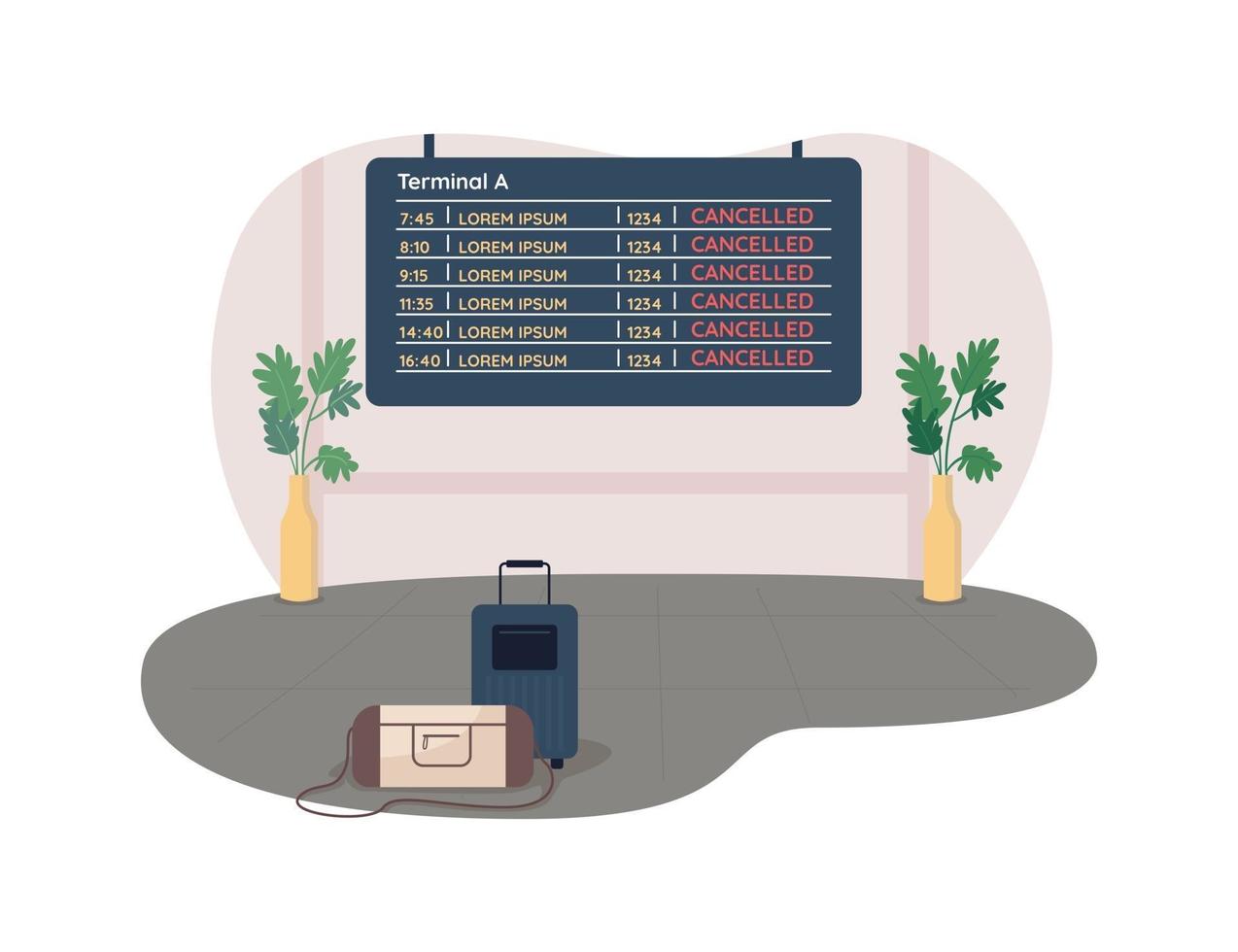 Cancelled vacation 2D vector web banner