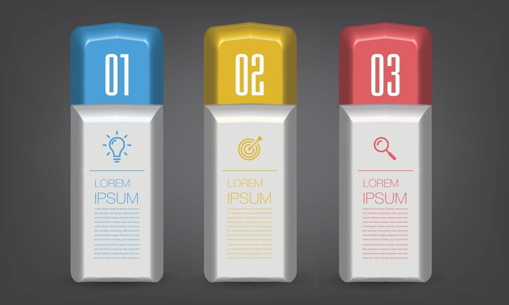 modern text box template banner Infographics vector