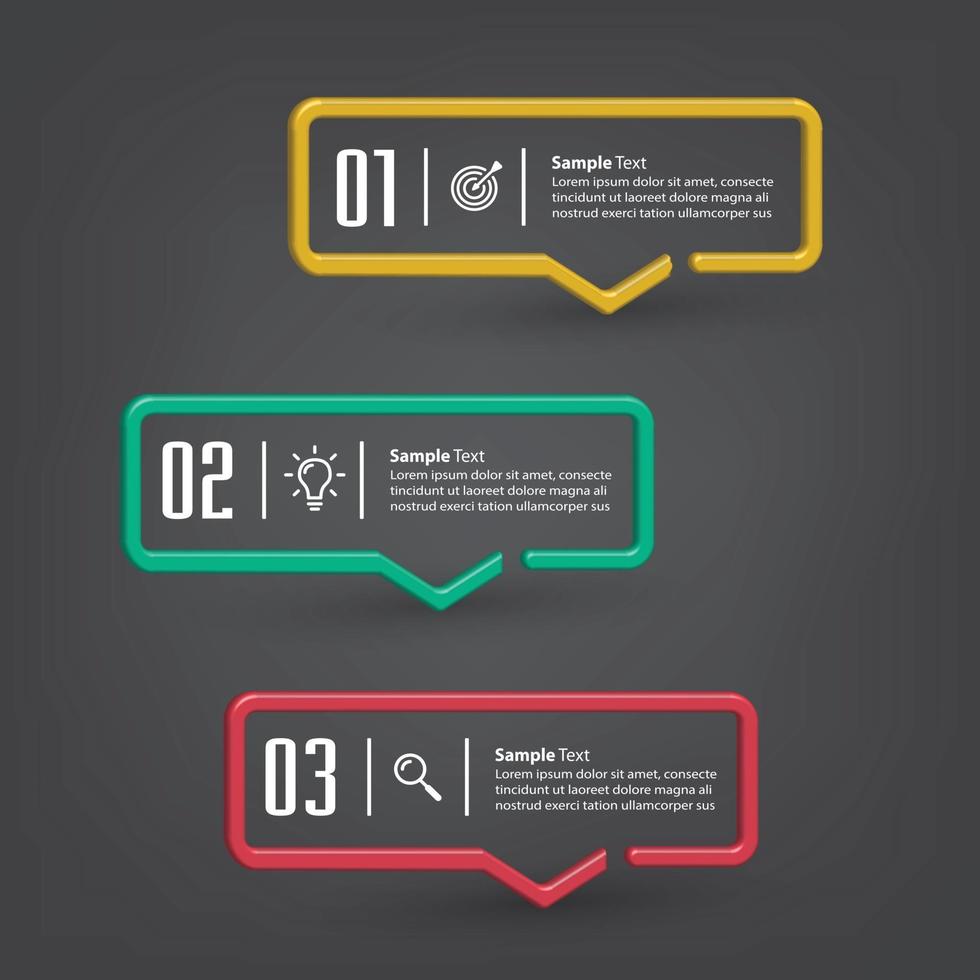 modern text box template banner Infographics vector