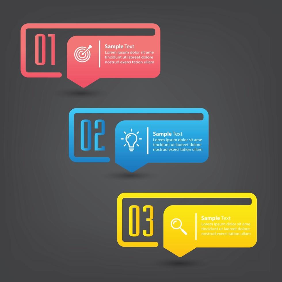 modern text box template banner Infographics vector