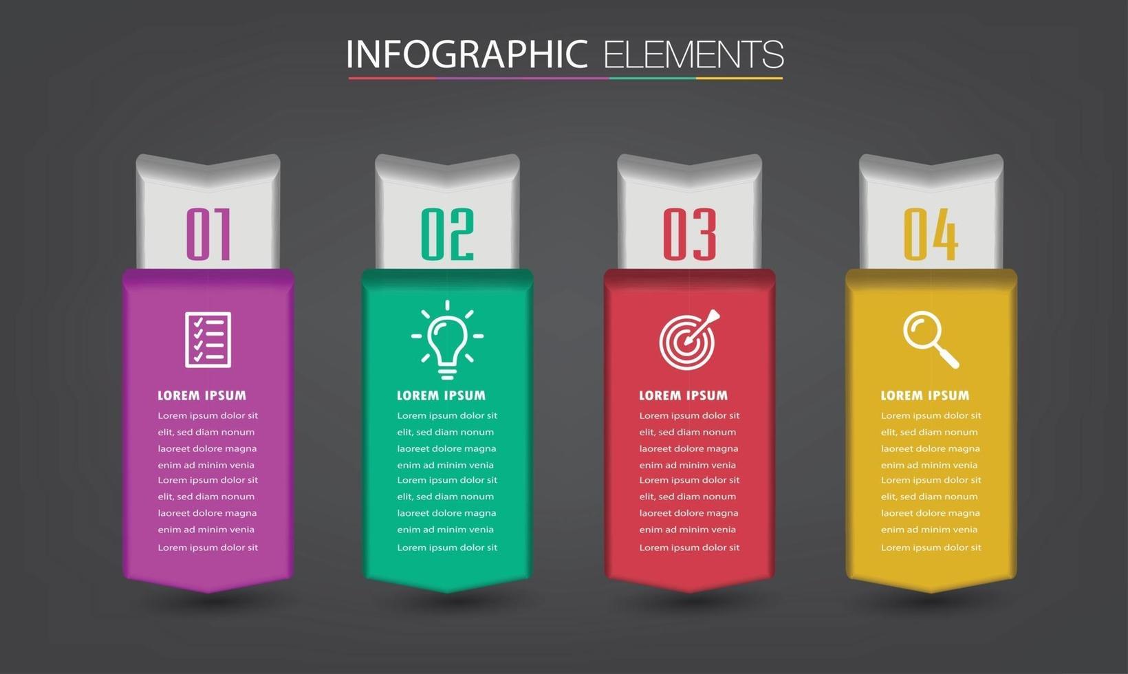 modern text box template banner Infographics vector