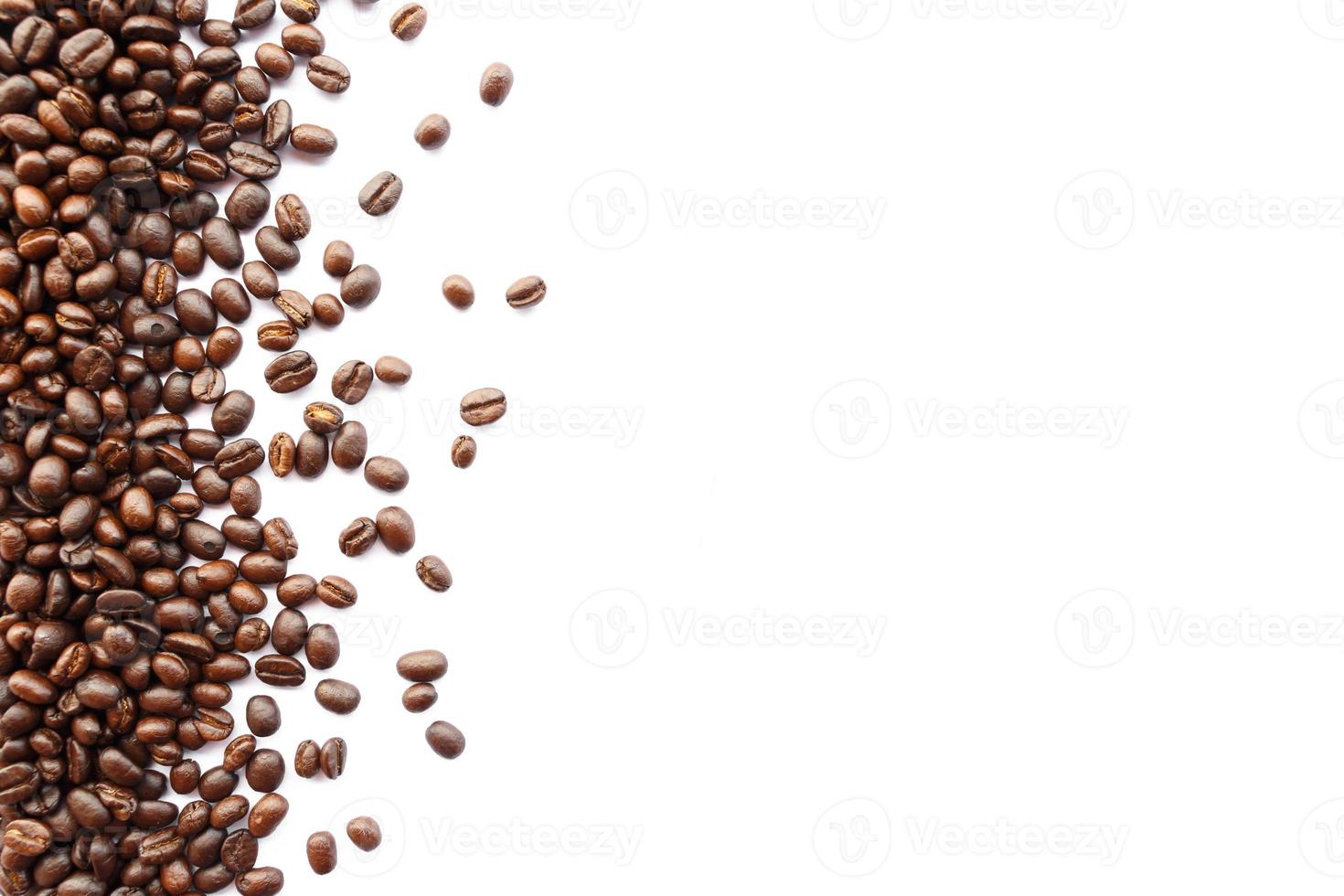 coffee beans at border of image with blank area for fill text photo