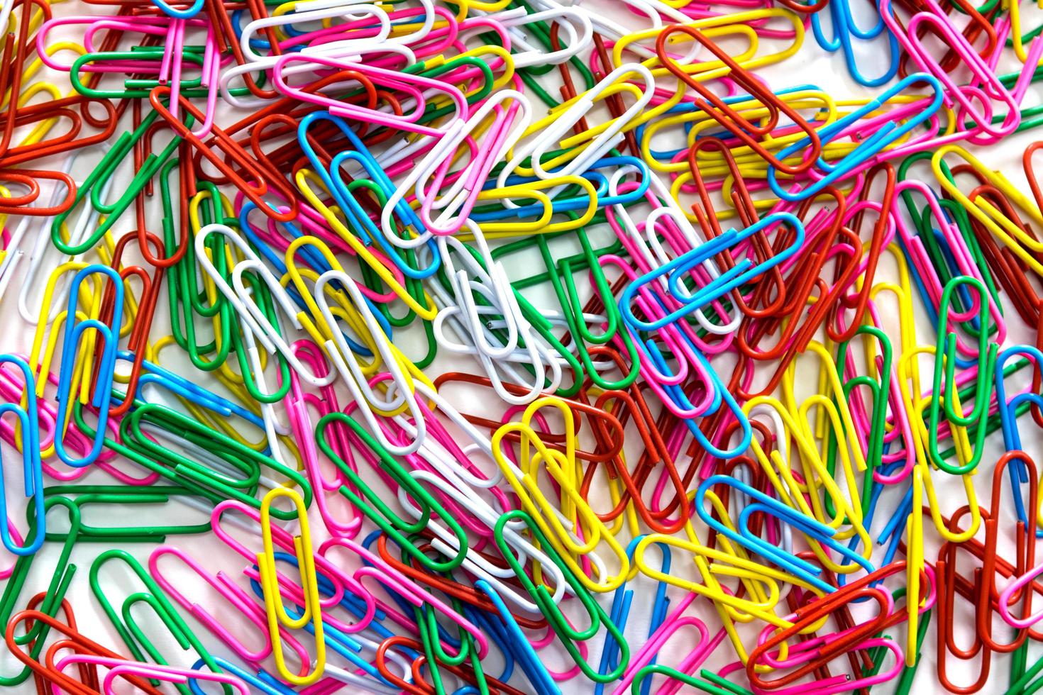Closeup multicolors of paper clips photo