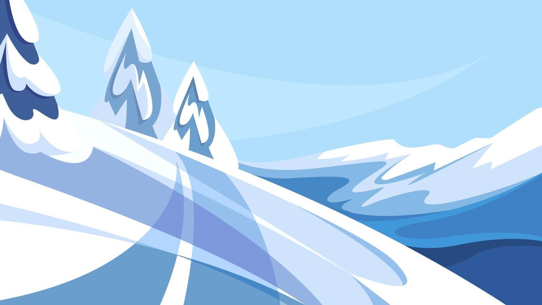 Winter road on background of mountains vector