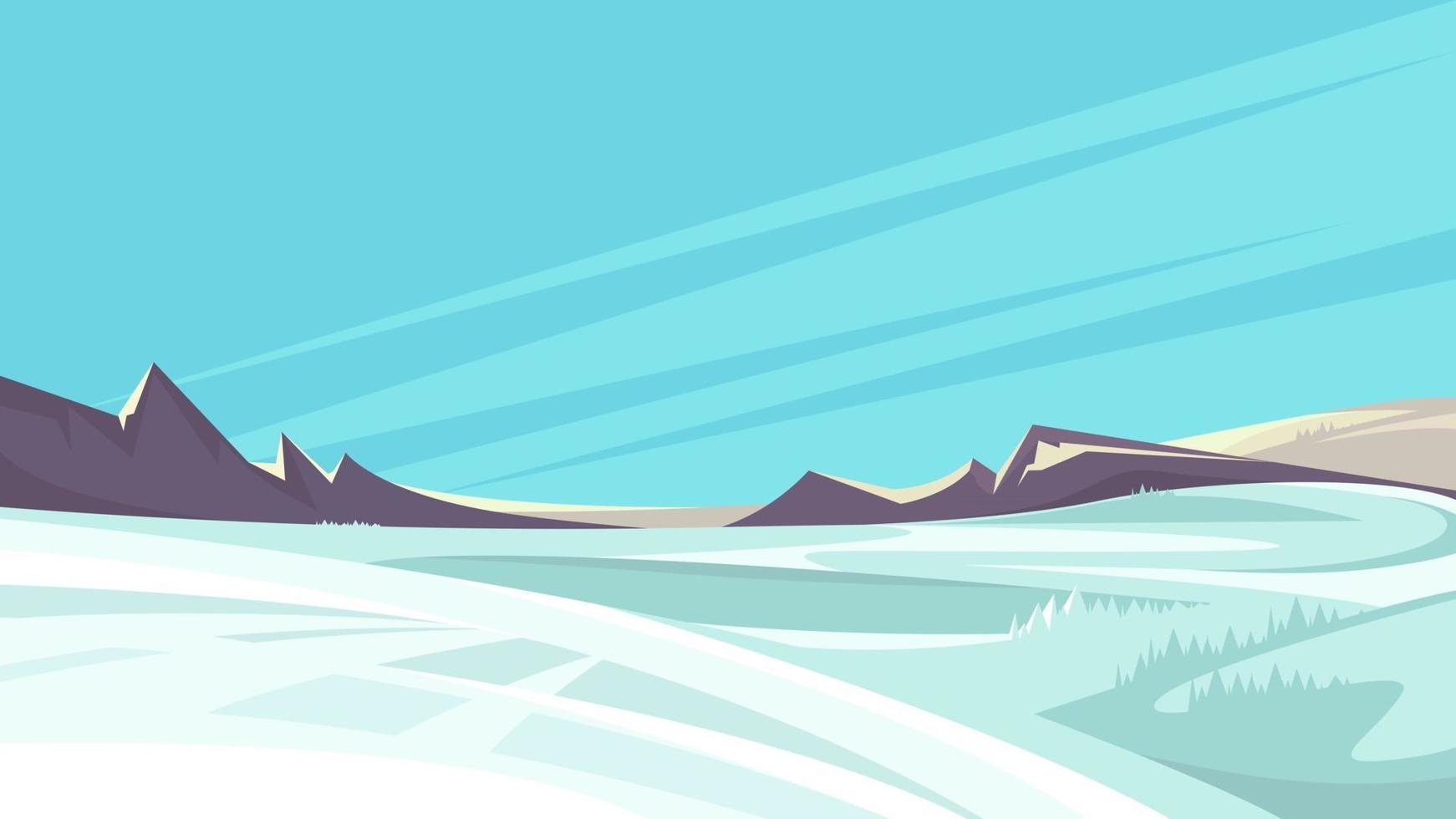 Beautiful winter landscape vector