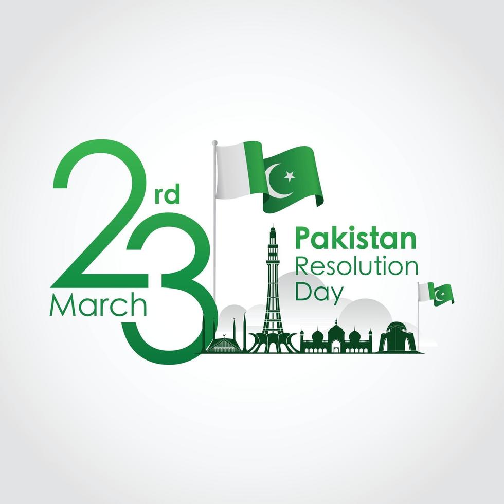 Pakistan resolution day celebration banner flyer vector
